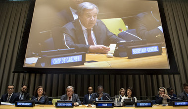 Secretary-General António Guterres addresses the 2020 opening session of Committee on the Exercise of the Inalienable Rights of the Palestinian People.(UN Photo/Eskinder Debebe - 4 February 2020)