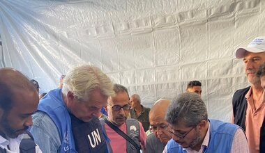 UN Special Coordinator for the Middle East Peace Process, Tor Wennesland, at a Polio vaccination center in Deir Balah / Gaza (UNSCO Photo/Pascal Soto - 2 September 2024)