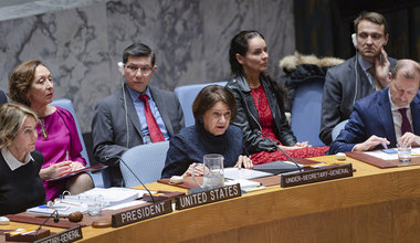 Rosemary DiCarlo, Under-Secretary-General for Political Affairs, briefs the Security Council on the implementation of Resolution 2231 (2015) and the preservation of the Joint Comprehensive Plan of Action (JPCOA). UN Photo/Rick Bajornas - 19 December 2019
