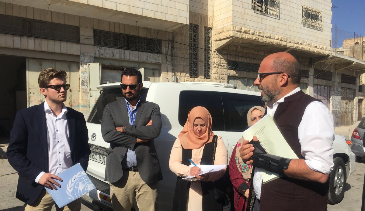 UN Deputy Special Coordinator/Resident Coordinator/Humanitarian Coordinator, Mr. Robert Piper, in a visit to a number of educational facilities in H2/Hebron City