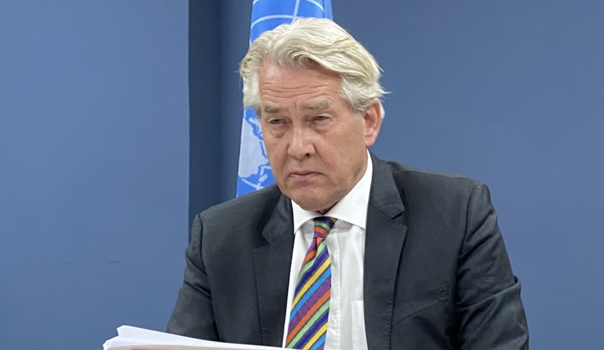 UN Special Coordinator for the Middle East Peace Process, Tor Wennesland, briefs the Security Council on the Situation in the Middle East, including the Palestinian question. (UNSCO Photo/Murad Bakri - 27 May 2021)