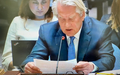 UN Special Coordinator for the Middle East Peace Process, Tor Wennesland, briefs the Security Council meeting on the situation in the Middle East, including the Palestinian question.