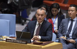 Nickolay Mladenov, UN Special Coordinator for the Middle East Peace Process and Personal Representative of the Secretary-General to the PLO and the PA, briefs the Security Council on the implementation of SCR 2334 (2016) - 20 June 2019 (UN Photo by Loey Felipe)
