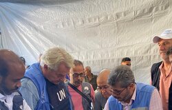 UN Special Coordinator for the Middle East Peace Process, Tor Wennesland, at a Polio vaccination center in Deir Balah / Gaza (UNSCO Photo/Pascal Soto - 2 September 2024)
