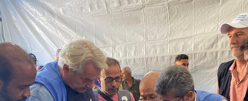 UN Special Coordinator for the Middle East Peace Process, Tor Wennesland, at a Polio vaccination center in Deir Balah / Gaza (UNSCO Photo/Pascal Soto - 2 September 2024)